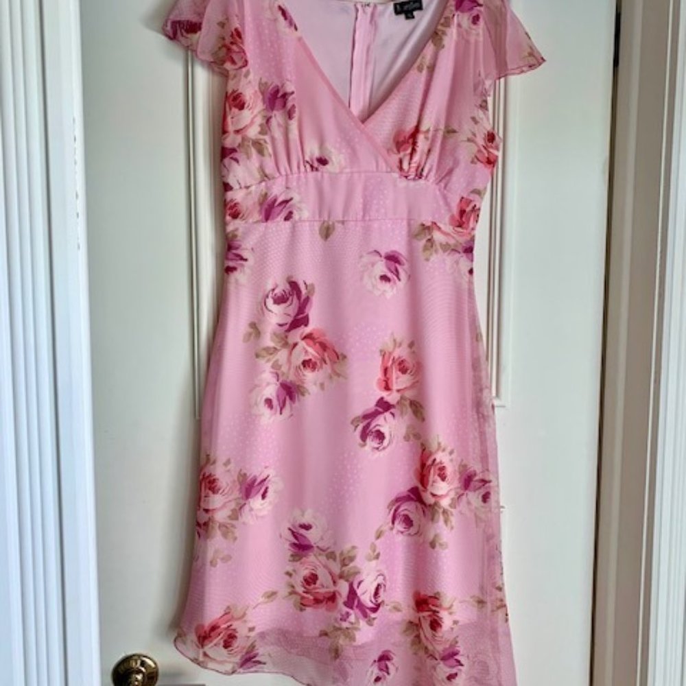Chiffon asymmetric floral dress